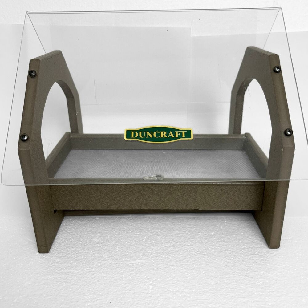 Duncraft Covered Pole Mounted (NO POLE) Platform Feeder Clear Roof Remove Tray